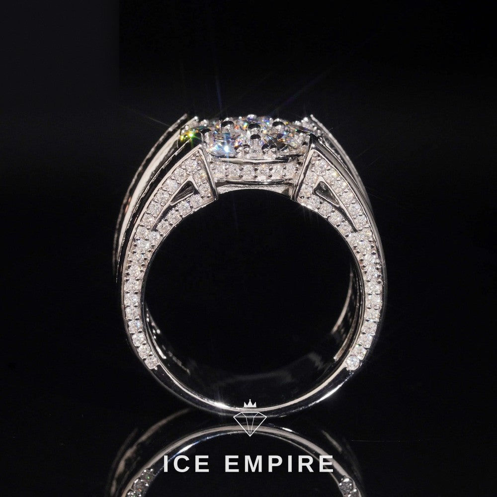 Iced Out 925 Silver Moissanite Ring