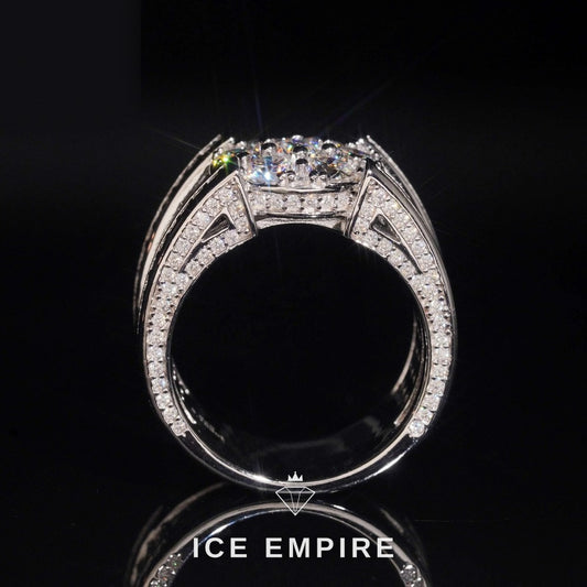 Iced Out 925 Silver Moissanite Ring