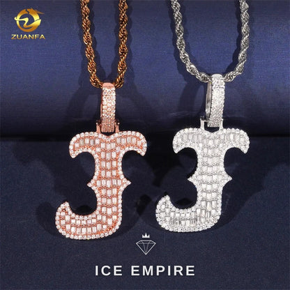 Iced Out Baguette Rose Gold Plated Moissanite Pendant