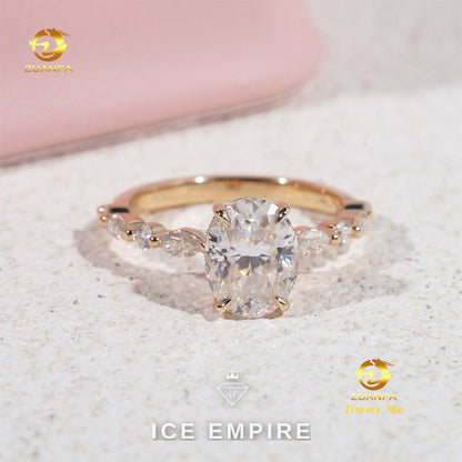 Iced Out Gold Plated Lab Grown Diamond Engagement Ring