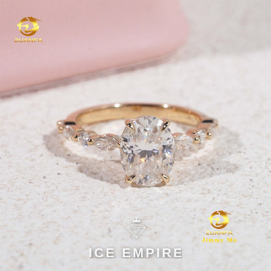 Iced Out Gold Plated Lab Grown Diamond Engagement Ring