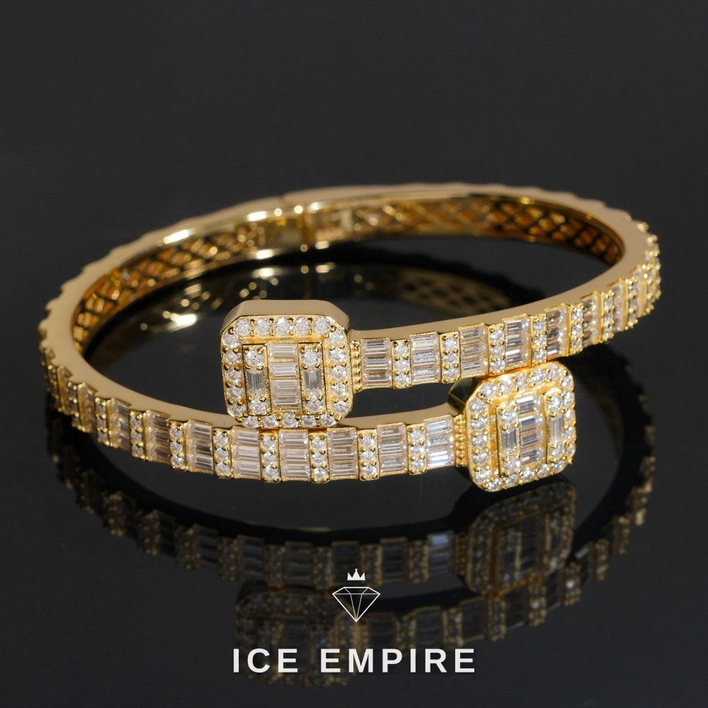 Iced Out Baguette Rose Gold Plated Moissanite Bracelet