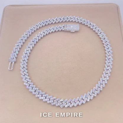 Iced Out 925 Silver Moissanite Cuban Chain