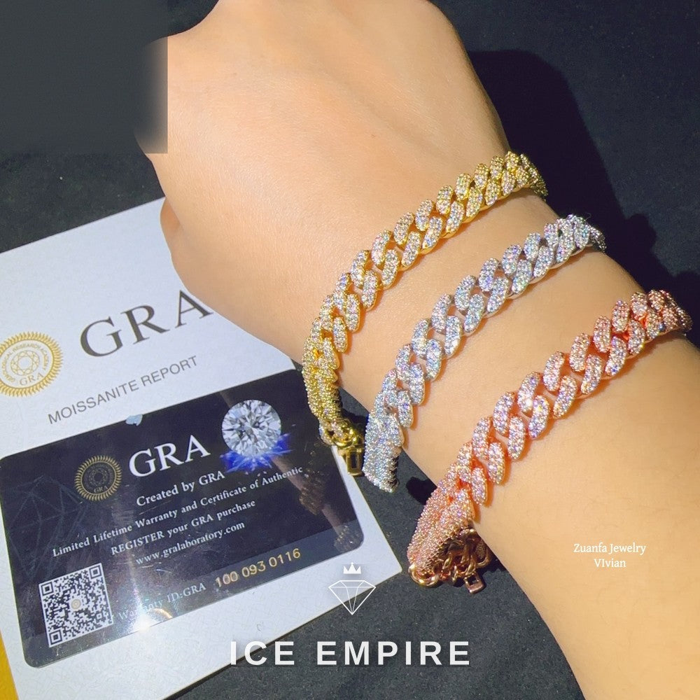 Iced Out Rose Gold Plated Moissanite Cuban Chain
