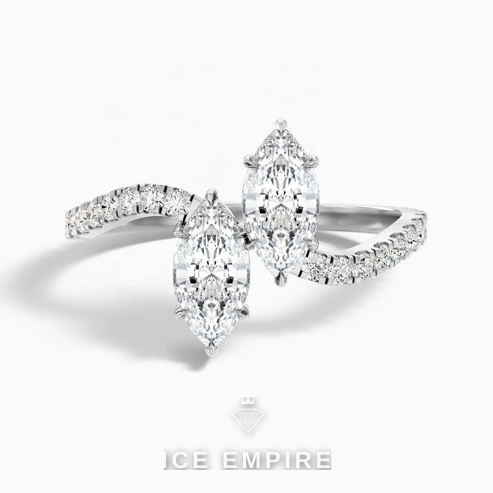 Iced Out 10K Gold Lab Grown Diamond Ring