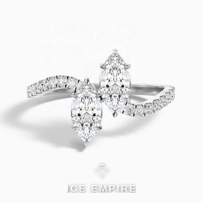 Iced Out 10K Gold Lab Grown Diamond Ring