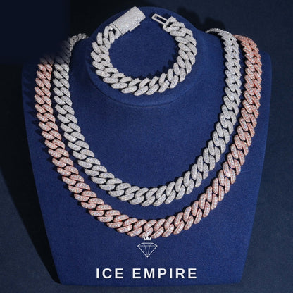 Iced Out Rose Gold Plated Moissanite Cuban Chain