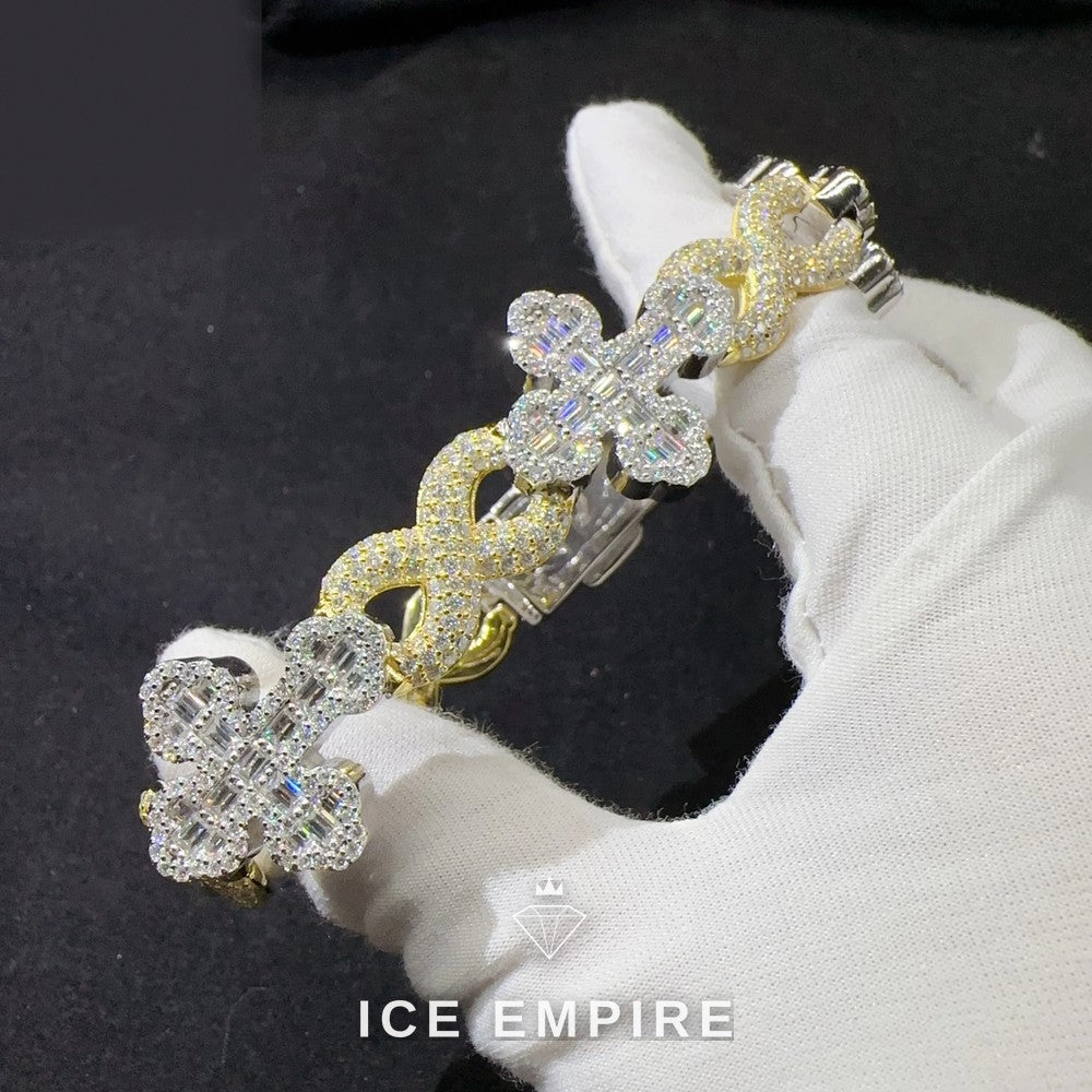 Iced Out 925 Silver Moissanite Cuban Chain