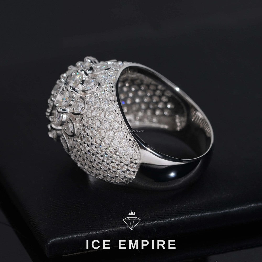 Iced Out 925 Silver Moissanite Ring