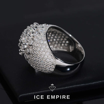 Iced Out 925 Silver Moissanite Ring