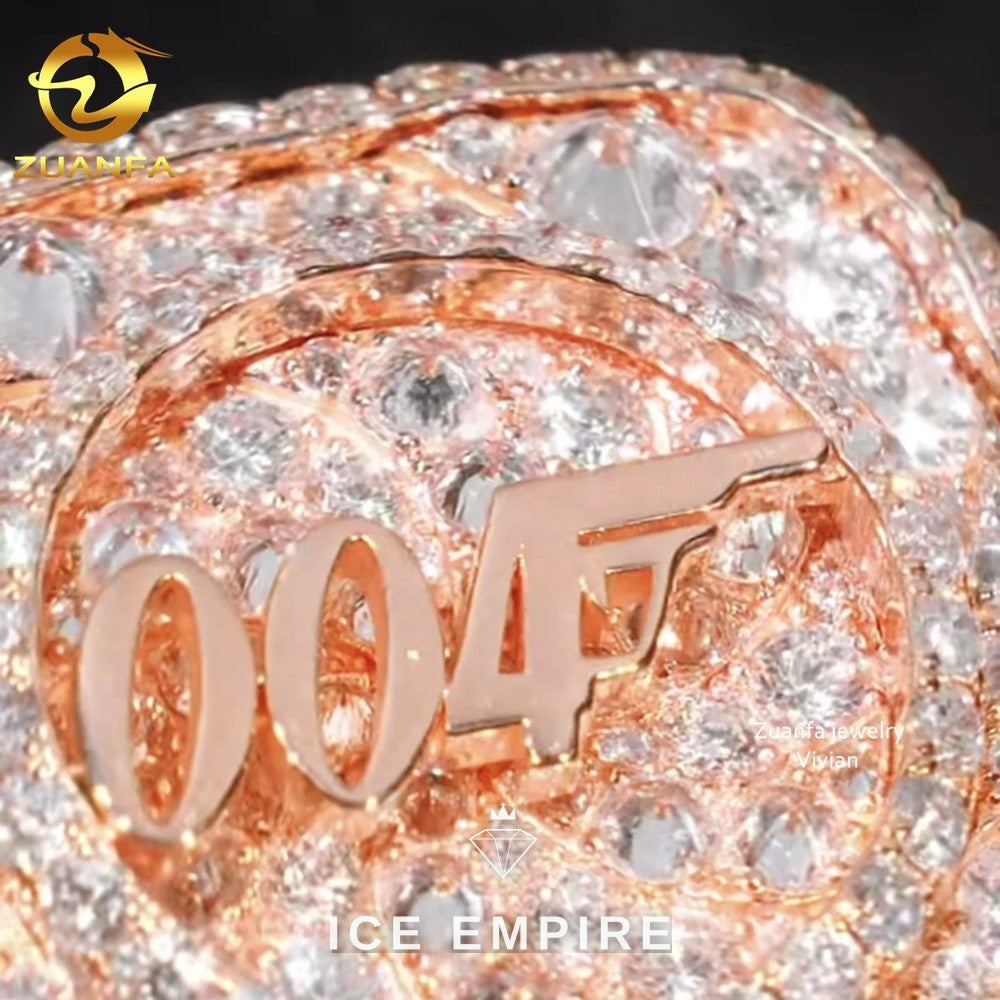 Iced Out Rose Gold Plated Moissanite Ring