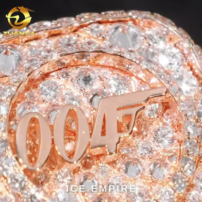 Iced Out Rose Gold Plated Moissanite Ring