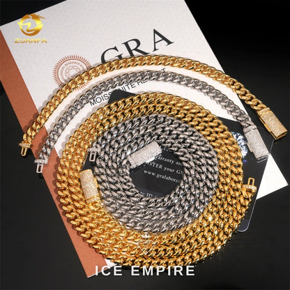 Iced Out Gold Plated Moissanite Cuban Chain