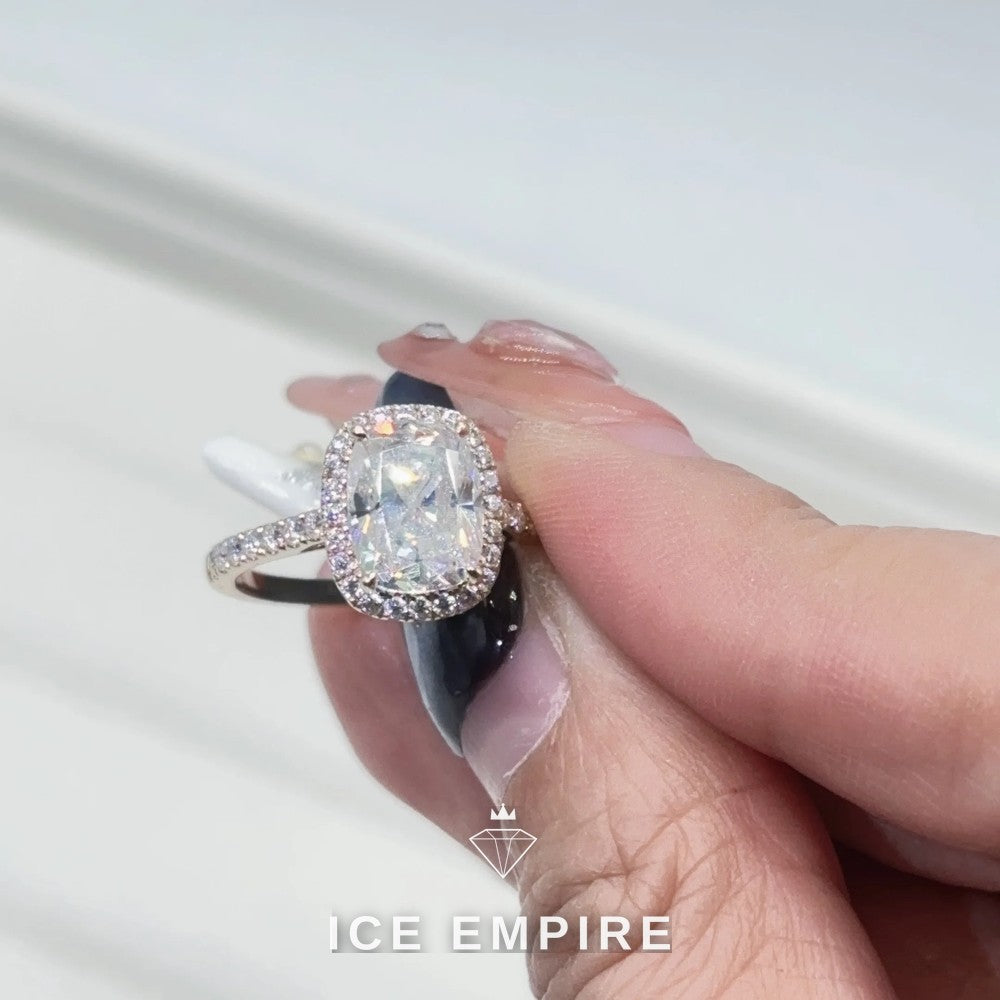 Iced Out Gold Plated Moissanite Wedding Band