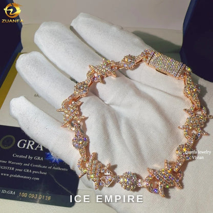 Iced Out Rose Gold Plated Moissanite Cuban Chain