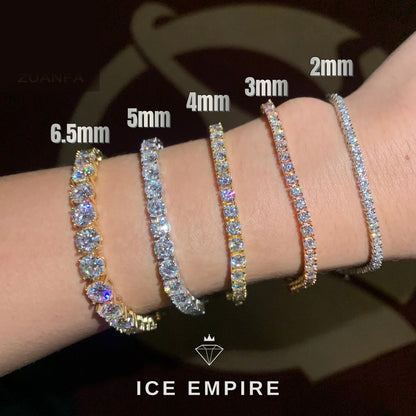 Iced Out 925 Silver Lab Grown Diamond Tennis Chain