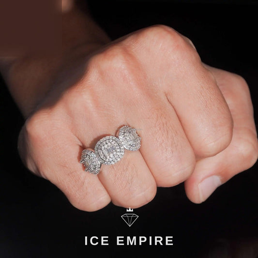 Iced Out Baguette 925 Silver Moissanite Ring