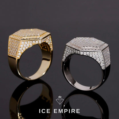 Iced Out Baguette 925 Silver Moissanite Ring