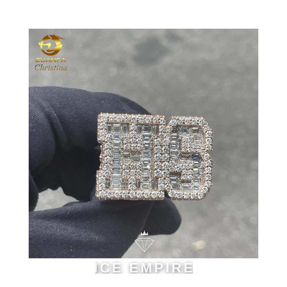 Iced Out 925 Silver Moissanite Ring