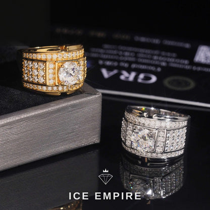 Iced Out Gold Plated Moissanite Ring