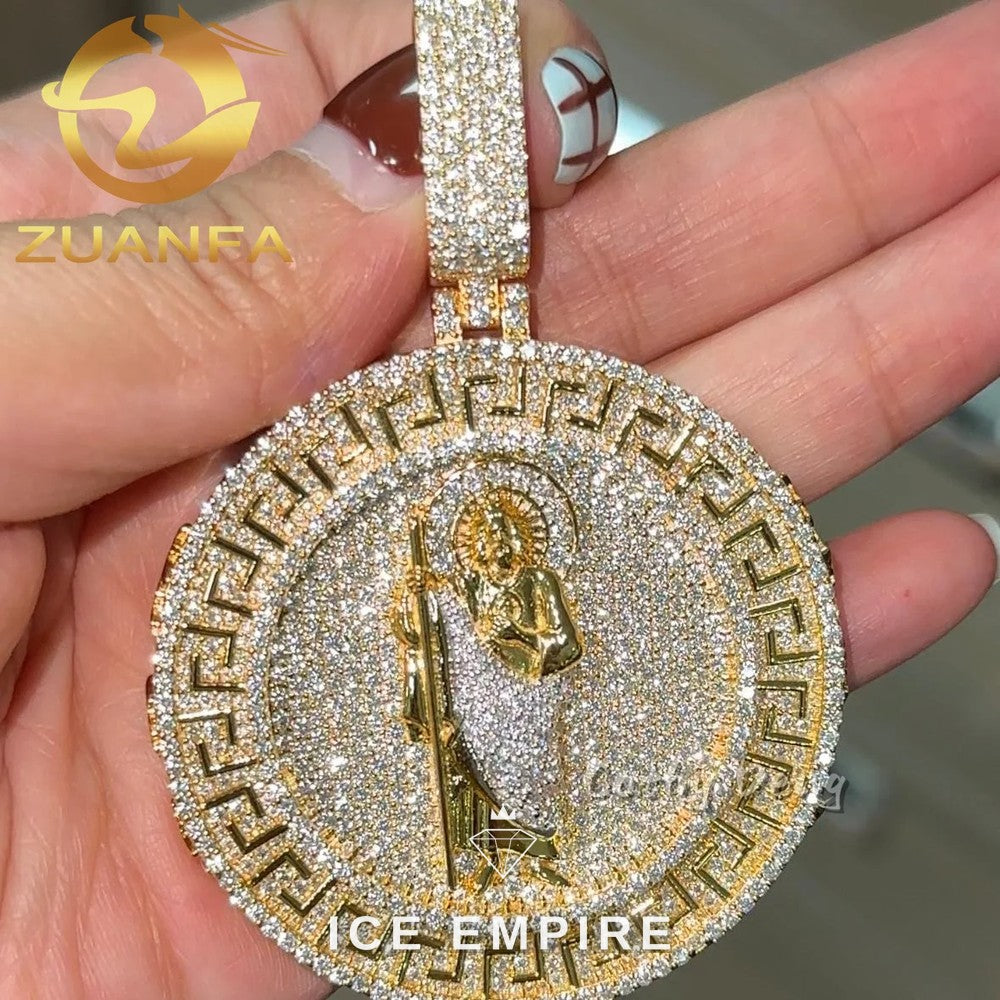Iced Out Baguette Rose Gold Plated Moissanite Cuban Chain