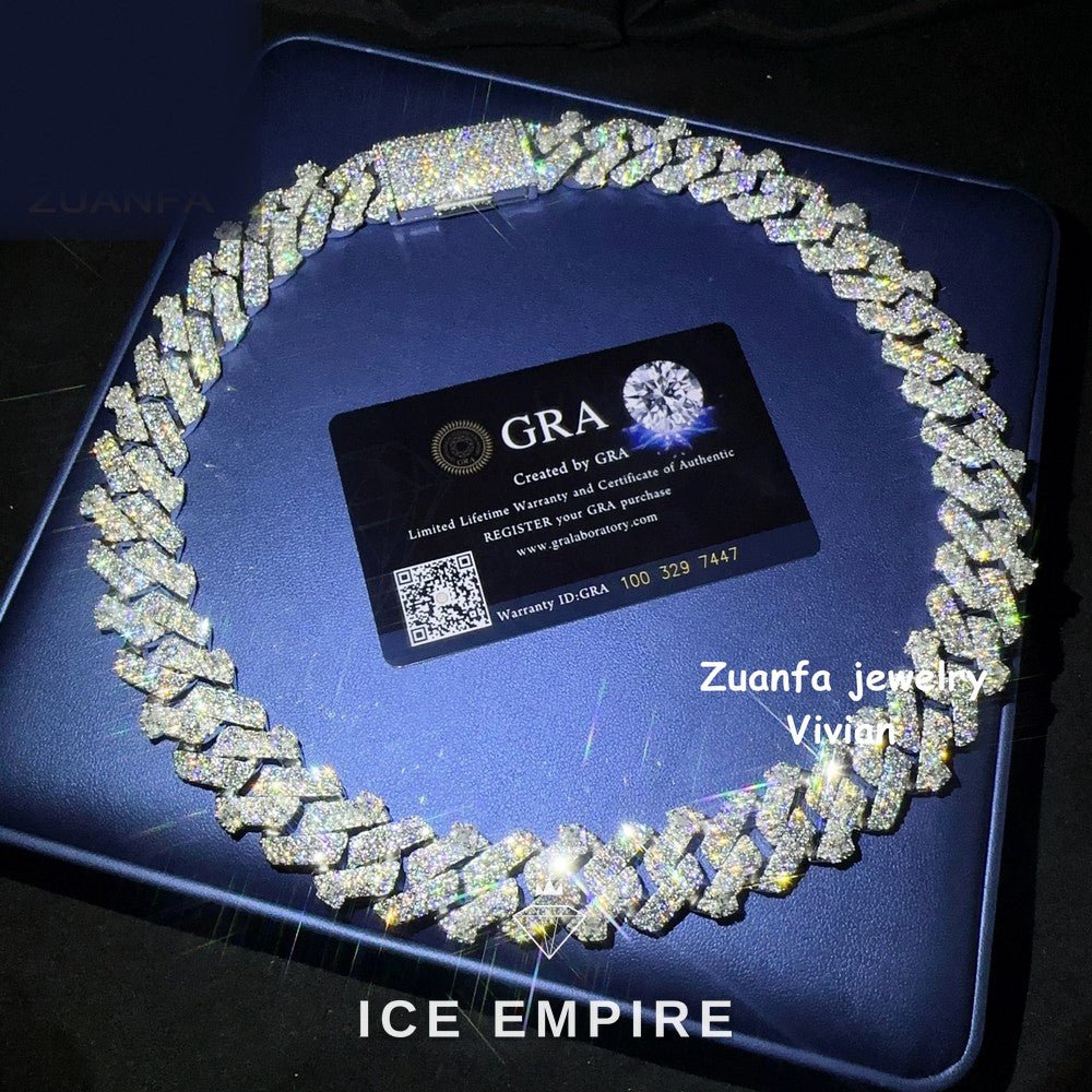 Iced Out Rose Gold Plated Moissanite Cuban Chain