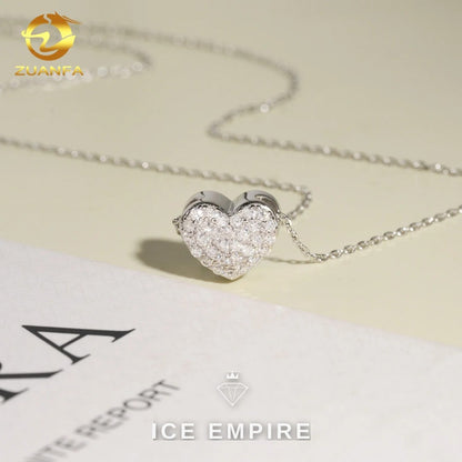 Iced Out Heart Rose Gold Plated Moissanite Cuban Chain