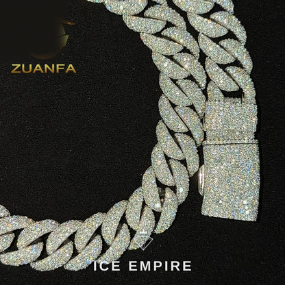 Iced Out Rose Gold Plated Moissanite Cuban Chain