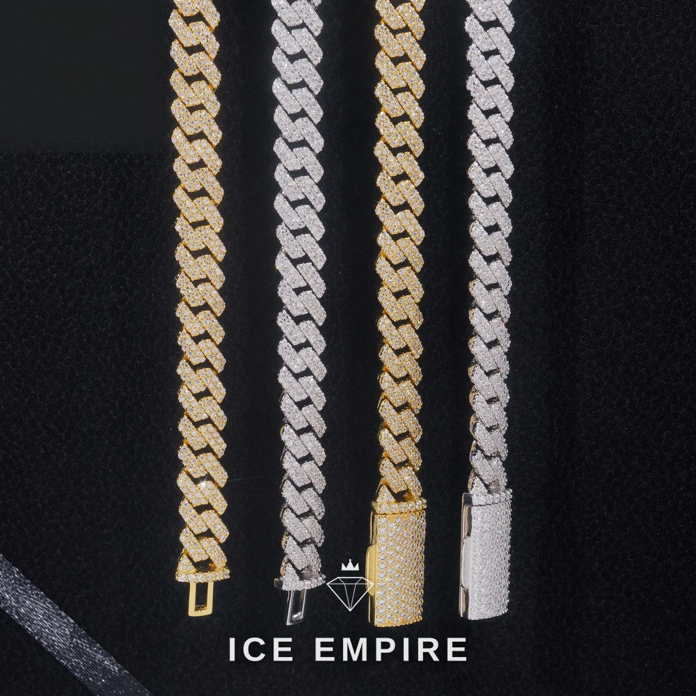 Iced Out Rose Gold Plated Moissanite Cuban Chain