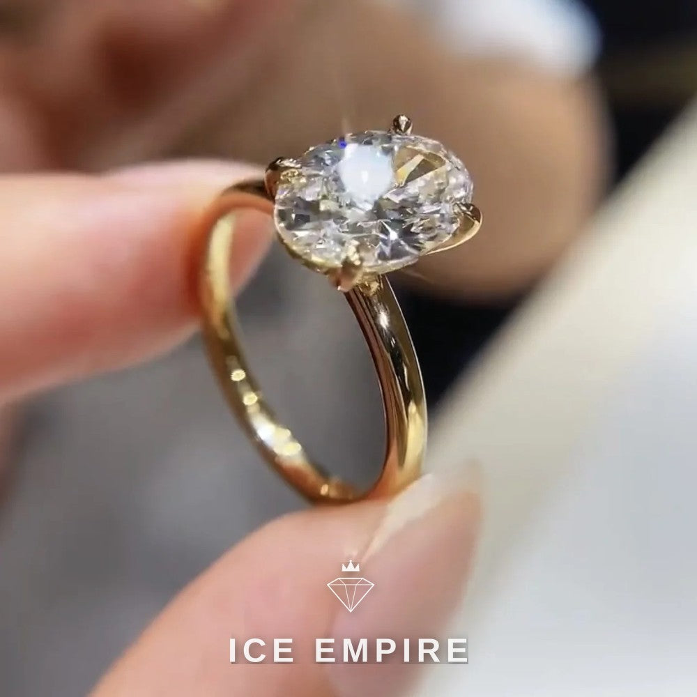 Iced Out 14K Gold Lab Grown Diamond Ring