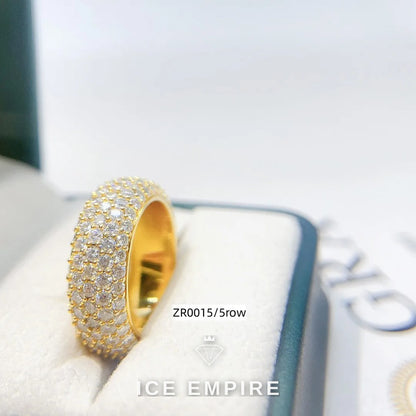 Iced Out Rose Gold Plated Moissanite Ring
