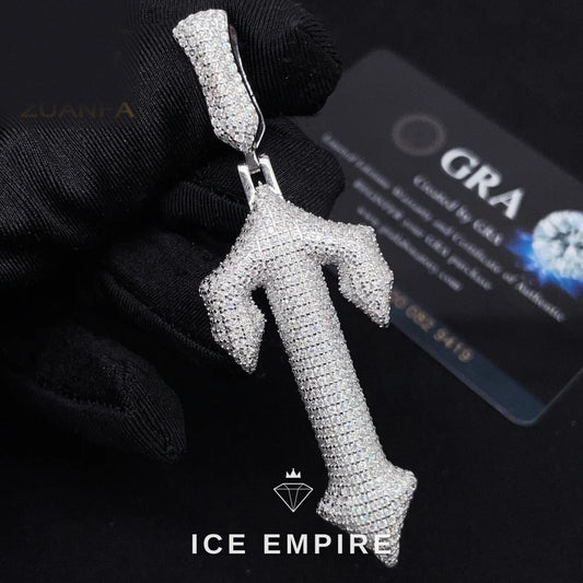 Iced Out Cross 925 Silver Moissanite Pendant