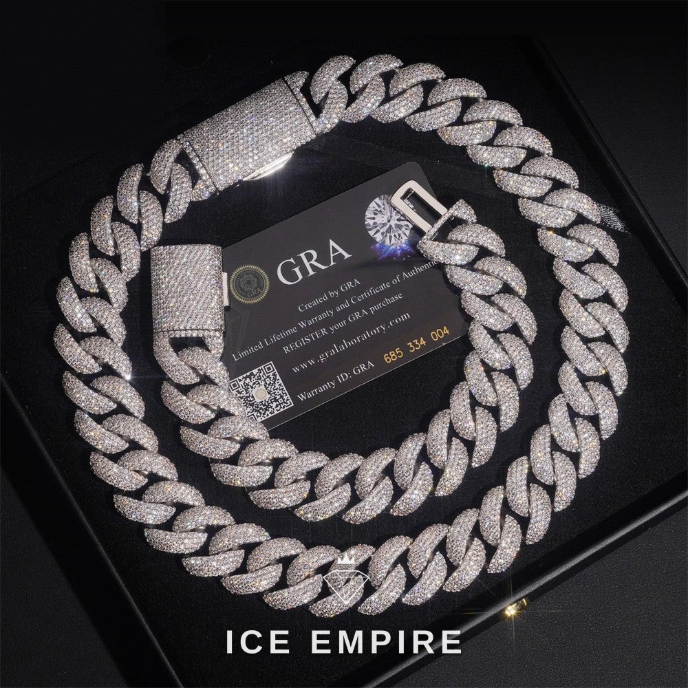 Iced Out Rose Gold Plated Moissanite Cuban Chain