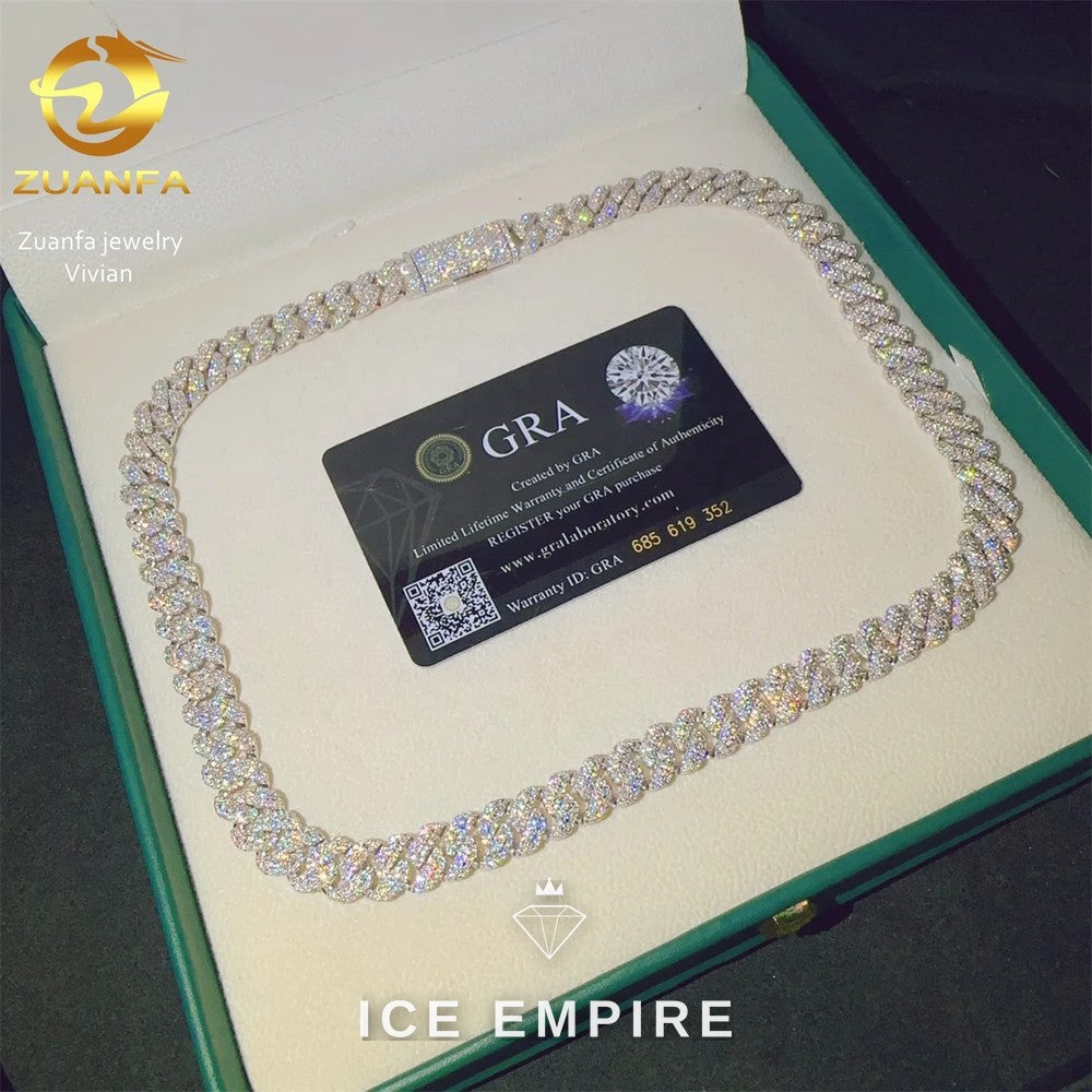 Iced Out Rose Gold Plated Moissanite Cuban Chain