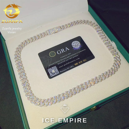 Iced Out Rose Gold Plated Moissanite Cuban Chain