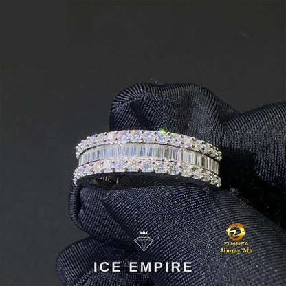 Iced Out Baguette Gold Plated Moissanite Ring