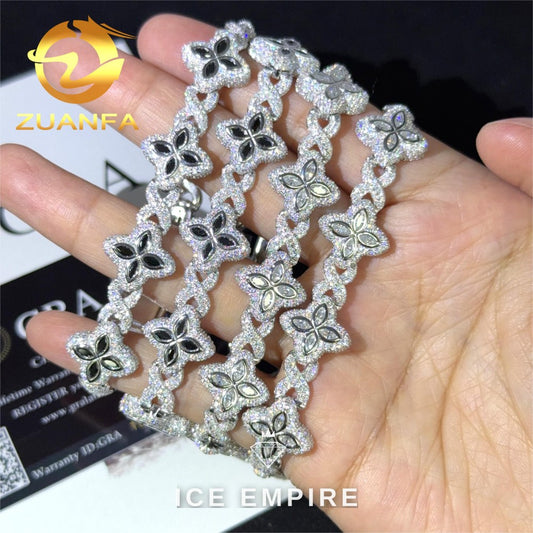 Iced Out 925 Silver Moissanite Cuban Chain