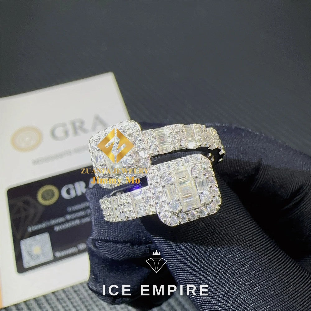 Iced Out Baguette Gold Plated Moissanite Ring