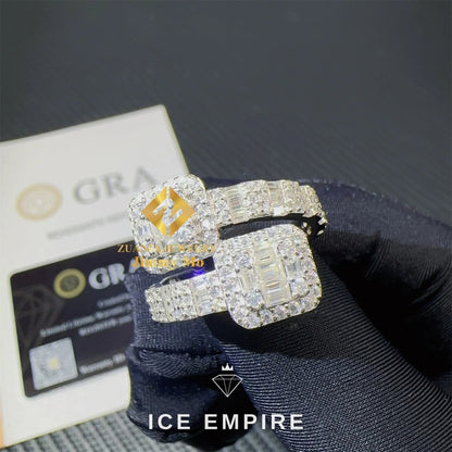 Iced Out Baguette Gold Plated Moissanite Ring