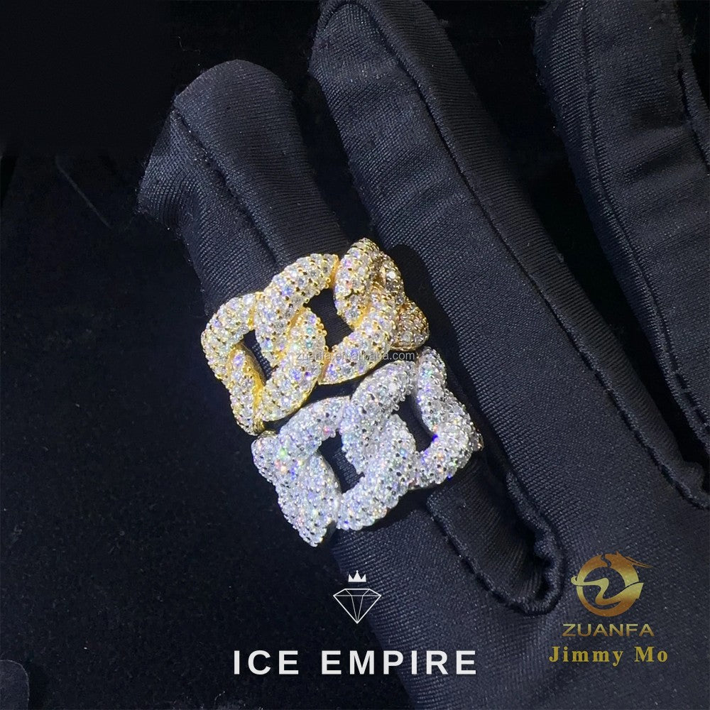 Iced Out 925 Silver Moissanite Cuban Chain