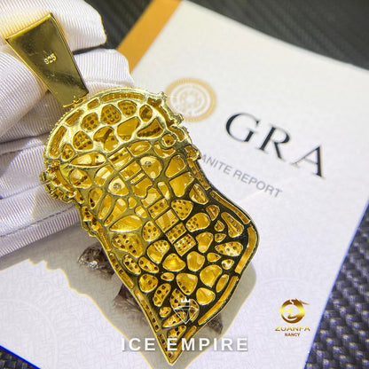 Iced Out Rose Gold Plated Moissanite Pendant