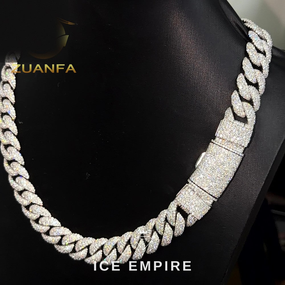 Iced Out Rose Gold Plated Moissanite Cuban Chain