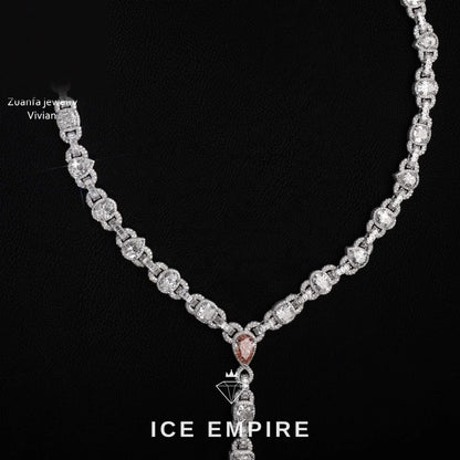 Iced Out Rose Gold Moissanite Cuban Chain