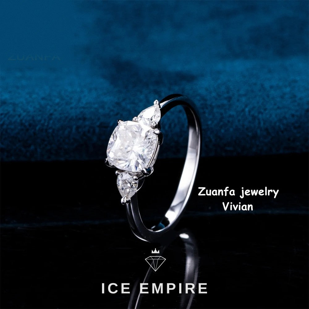 Iced Out 925 Silver Moissanite Ring