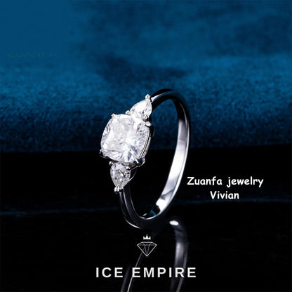Iced Out 925 Silver Moissanite Ring