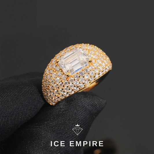 Iced Out Gold Plated Moissanite Ring