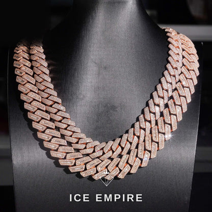 Iced Out Rose Gold Plated Moissanite Cuban Chain