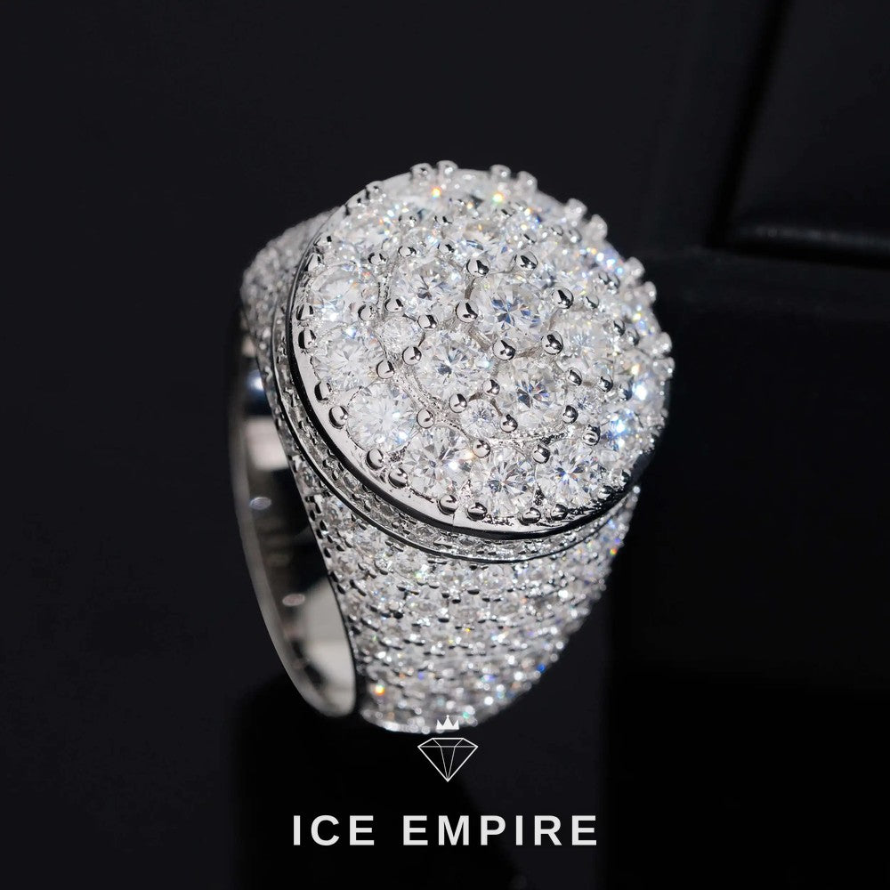 Iced Out 925 Silver Moissanite Ring