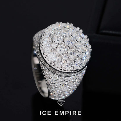 Iced Out 925 Silver Moissanite Ring