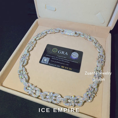 Iced Out Rose Gold Plated Moissanite Cuban Chain